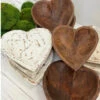 Heart Shape Carved Wood Bowl, Small