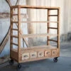 Vintage-Style Rolling Factory Shelves By Park Hill Collection (Pick Up Only)