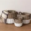 Round White- Dipped Willow Basket, 3 Size Options
