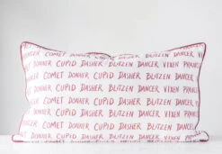 Cotton Pillow With Santa's Reindeer, Reindeer Names & Red Piping 5 Cotton Pillow With Santa's Reindeer, Reindeer Names & Red Piping -Home Decor Shop image 75741aeb 055a 47b9 b979 da00e78fe5f3