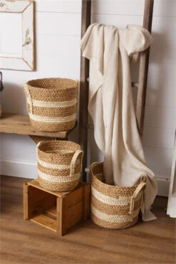 Woven Straw Basket, 3 Size Options