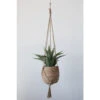 Straw Planter Pot With 33"H Jute Tasseled Hanger