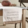 90 Inch “Grateful, Thankful, Blessed” Table Runner By Mud Pie