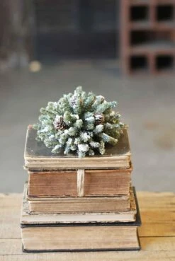 Snowy Mini Pinecone Half Sphere, 7” -Home Decor Shop image d0aadf31 8d75 44e9 9682 8920faf1a090