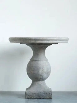 Magnesia Pedestal Table, Cement Finish (Pick Up Only)