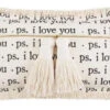 “P. S. I Love You” Dhurrie Tassel Pillow By Mud Pie