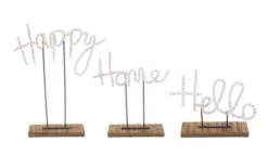 “Home” Beaded Sentiment Tabletop Sitter By Mud Pie