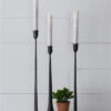 Hand Forged Cast Iron Metal Taper Candle Holder, 3 Size Options