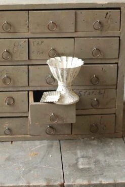 Antheil Metal Fluted Cream Vase, 4”