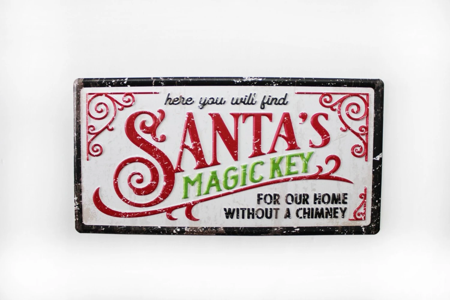 Santa's Magic Key Metal Sign 1 Santa's Magic Key Metal Sign