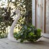 Swan Planter Plant Container By Porch View Home (Pick Up Only)