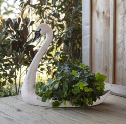 Swan Planter Plant Container By Porch View Home (Pick Up Only)