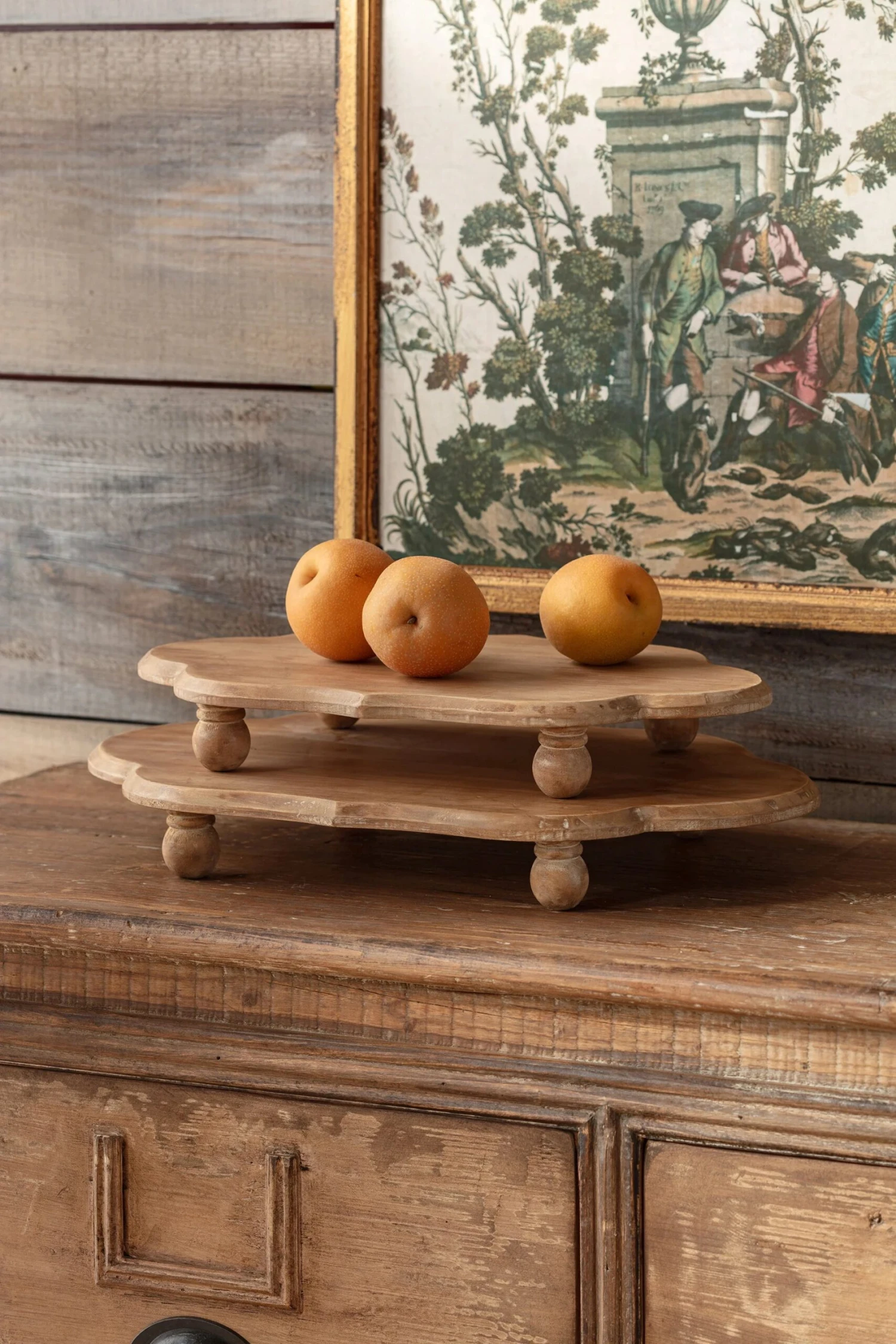 Oblong Wooden Footed Serving Platform Tray, 2 Size Options By Porch View Home (Pick Up Only) 1 Oblong Wooden Footed Serving Platform Tray, 2 Size Options By Porch View Home (Pick Up Only)