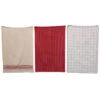 Woven Cotton Christmas Kitchen Towel, Red, 3 Style Options