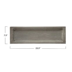 Decorative Paulownia Wood Tray, Gray -Home Decor Shop xm8570 3