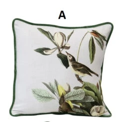 Vintage Reproduction Bird Pillow With Velvet Back -Home Decor Shop xm8958aaa