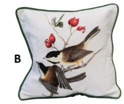 Vintage Reproduction Bird Pillow With Velvet Back -Home Decor Shop xm8958aaab