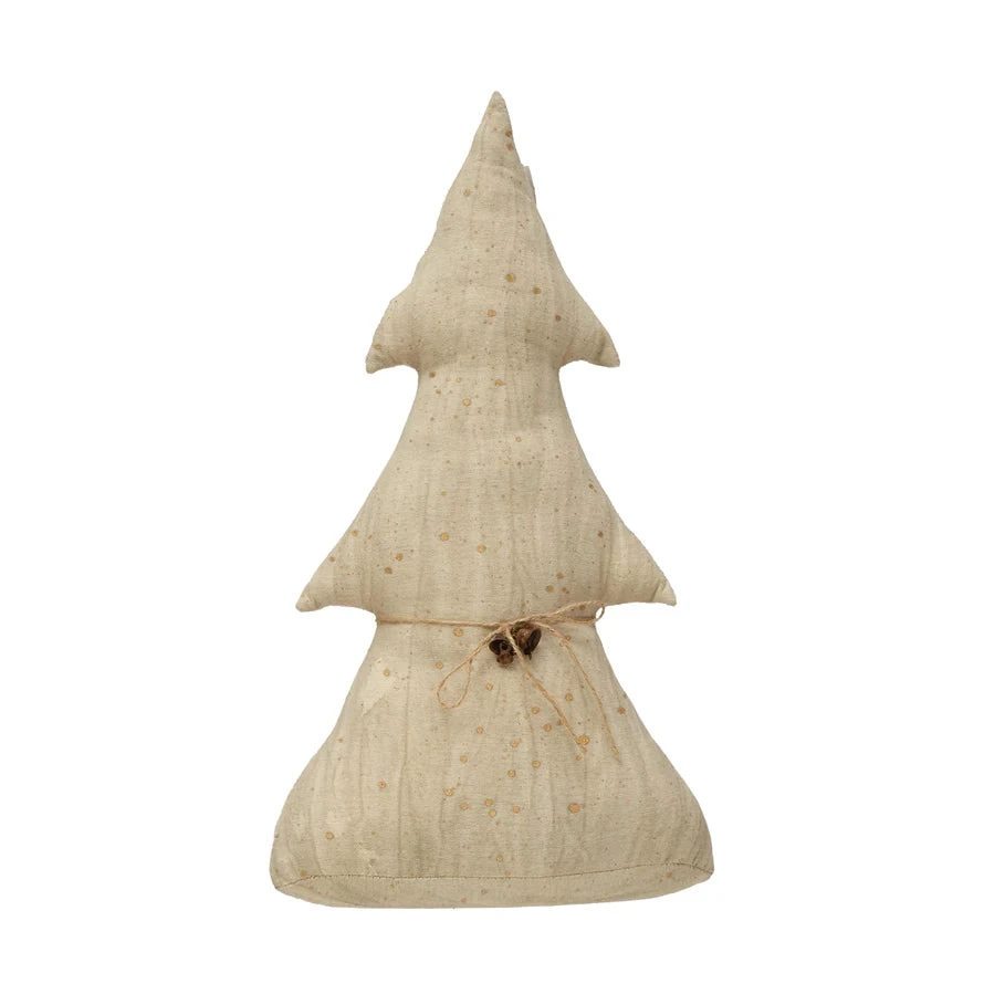 Antiqued Canvas Tree With Bells, Natural 1 Antiqued Canvas Tree With Bells, Natural