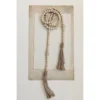 72"L Paulownia Wood Bead Garland With Jute Tassels
