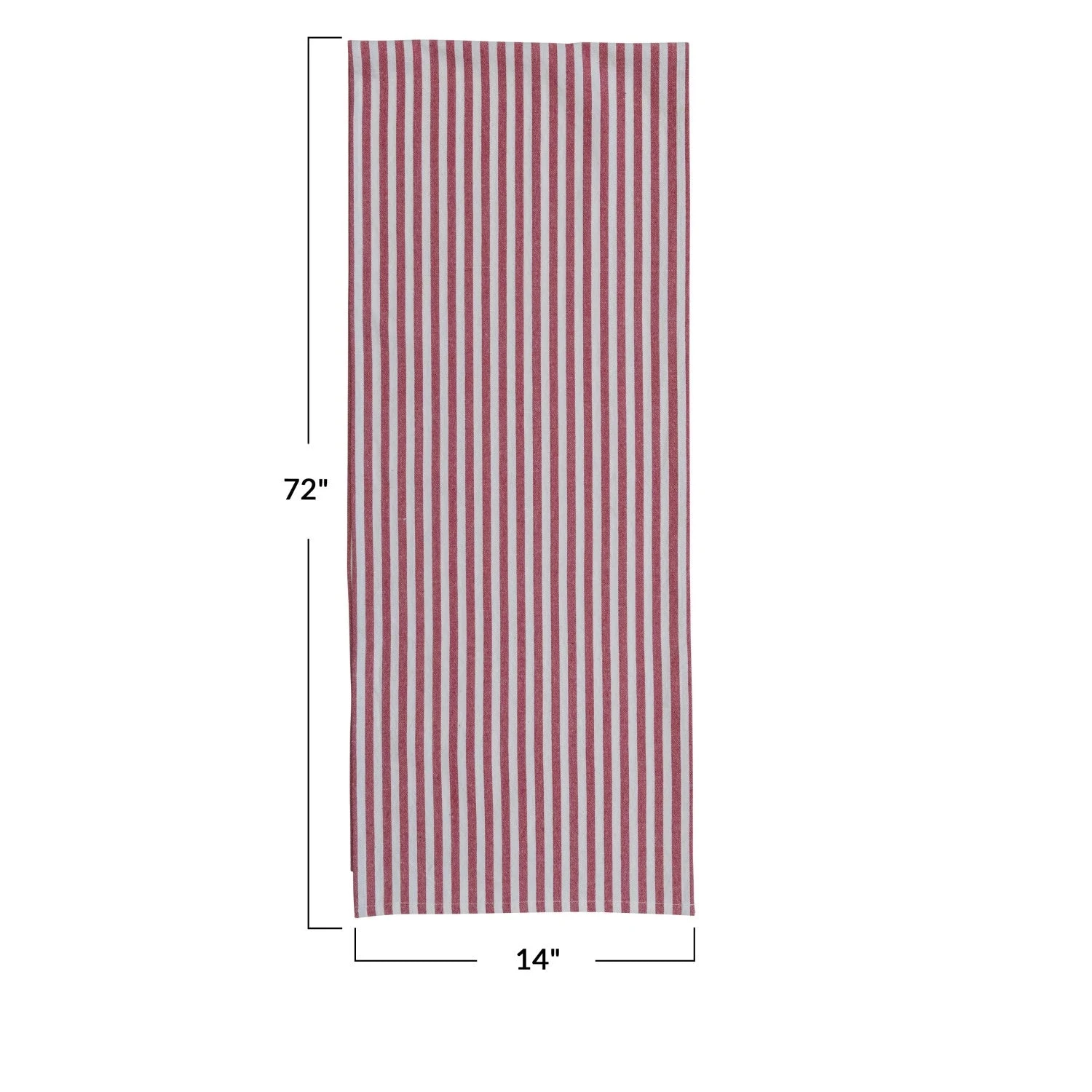72" Woven Cotton Table Runner With Stripes, Red & White 2 72" Woven Cotton Table Runner With Stripes, Red & White - Image 2